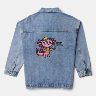 Veste En Jean T'es sûr axolotl questions Mème sarcastique mignon