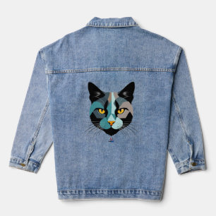 Veste En Jean Tête de chat créative Illustration