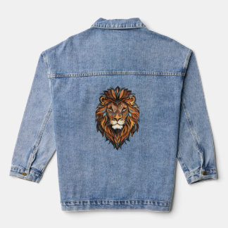 Veste En Jean Tête de lion avec crinière