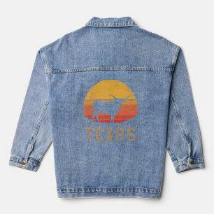 Veste En Jean Texas Retro Longhorn Cattle Vintage Texan Lone Sta