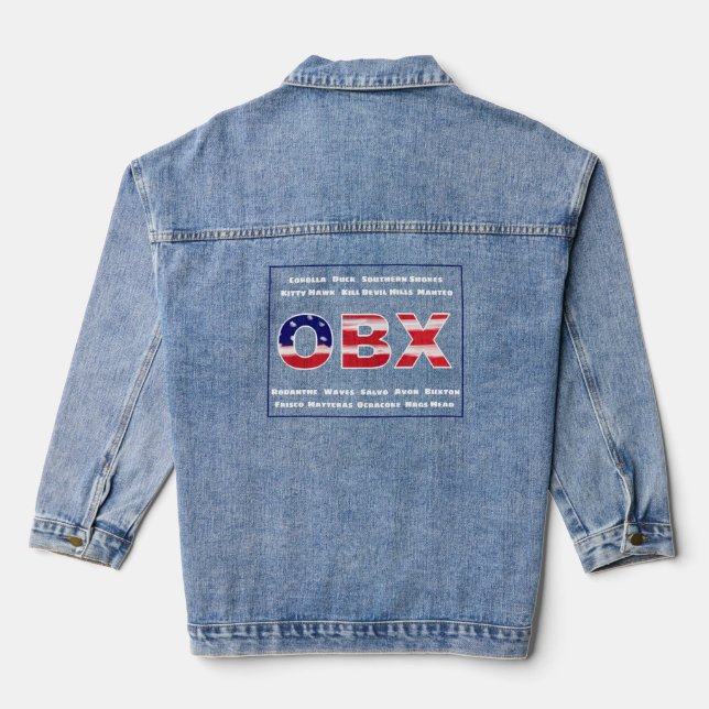 Veste En Jean Texte et villes de l'indicateur OBX (Verso)