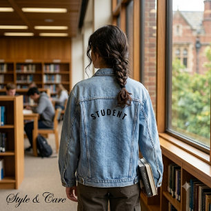 Veste En Jean Texte personnalisable STATEMENT ÉTUDIANT