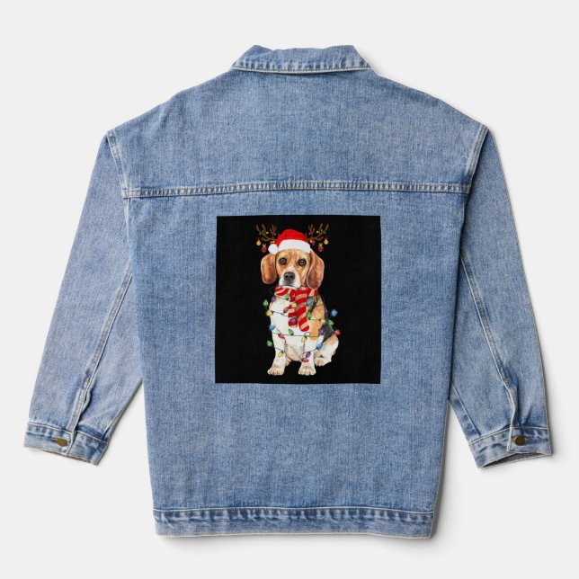 Veste En Jean The Beagle Christmas Reindeer Christmas Lights (Verso)