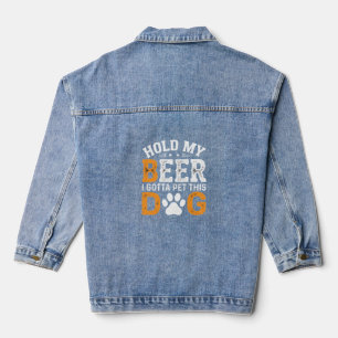 Veste En Jean Tiens Ma Bière Amateur de Chien