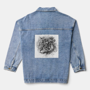 VESTE EN JEAN TIGER PEINTÉ JEAN JACKET POUR LES FEMMES