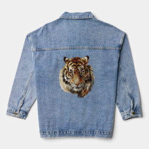 Veste En Jean Tiger vintage Tiger Tiger Tiger Tête Wild Chat