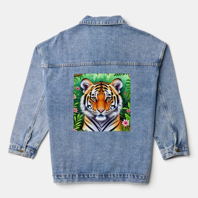 Veste En Jean Tigreau botanique audacieux  (Verso)