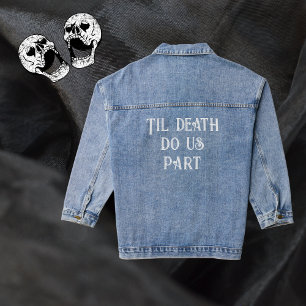 Veste En Jean Til Death Do us Part, mariage vintage de typograph
