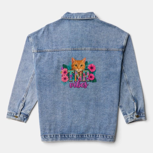 Veste En Jean TNR Vibes Piège Neuf Retour Chat (Verso)