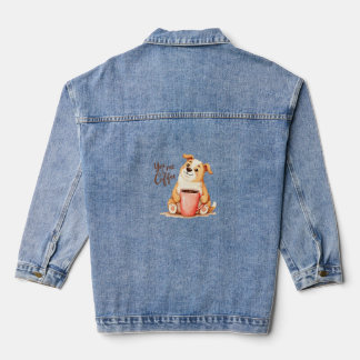 Veste En Jean Toi & moi Café - Joli Corgi & Boisson Conviviale