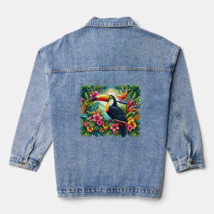 Veste En Jean Toucan tropical/oiseau Toucan de la jungle
