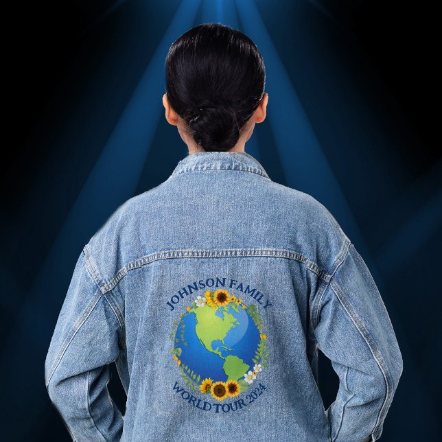 Veste En Jean Tour du monde sur mesure Earth in Sunflowers Band (Créateur téléchargé)