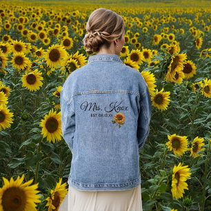 Veste En Jean Tournesol Mariage Épouse Mme Établie