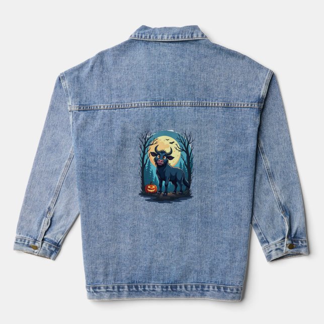 Veste En Jean Transformation de loup-garou de vache (Verso)