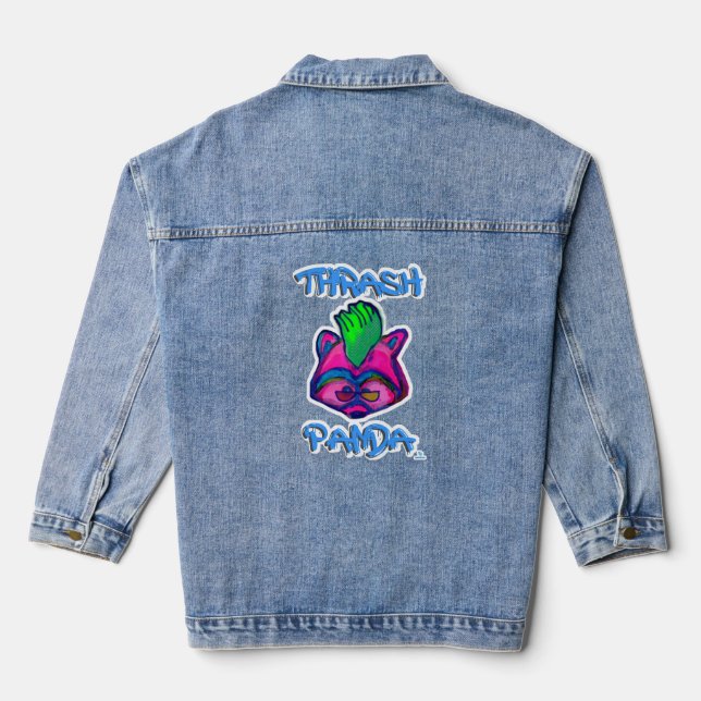 Veste En Jean Trash Panda Fun Punk Racoon caractère (Verso)