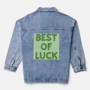 Veste En Jean Trèfles Chanceux Message de Félicitations