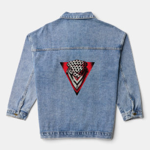 Veste En Jean Triangle rouge inversé keffiyeh