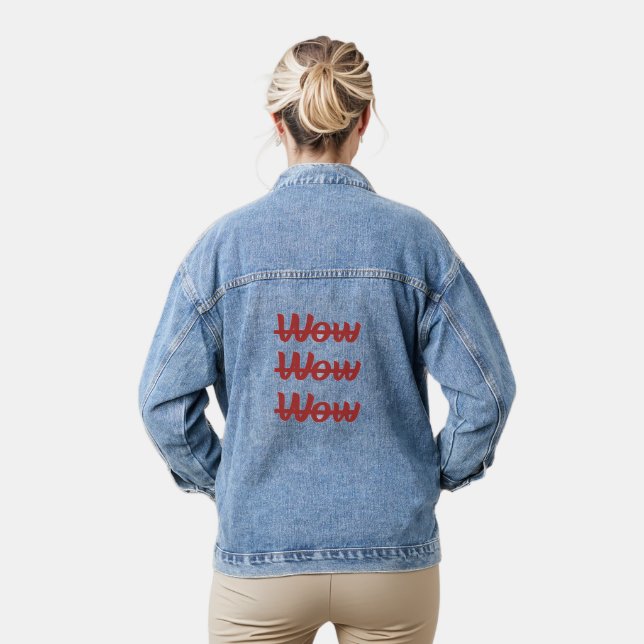 Veste En Jean Triple Wow Déclaration Audacieuse Tee (Modèle)