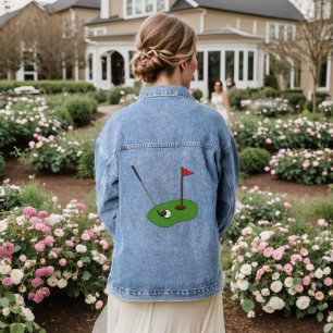 Veste En Jean Trou de golf avec drapeau