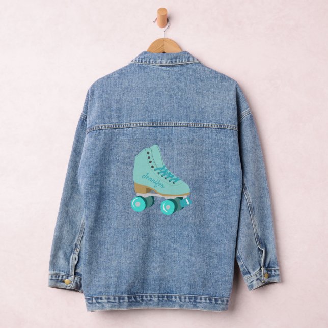 Veste En Jean Turquoise Blue Retro Quad Roller Patinage Personna (Hangar)