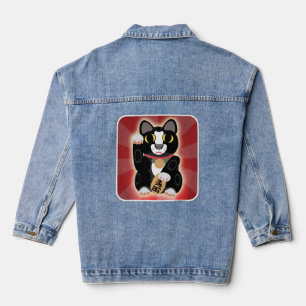 Veste En Jean Tuxedo Lucky Cat Cartoon Fortune Animal Kitty