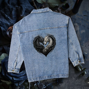 Veste En Jean Twin Dragon Heart