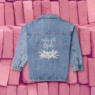 Veste En Jean Typographie de la mère de la mariée fleurs mariage