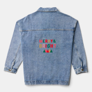 Veste En Jean Typographie verte rouge et Brown en gras