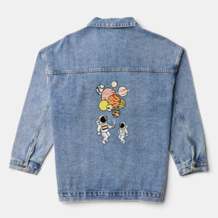 Veste En Jean Un astronaute tient des ballons d'ours gays