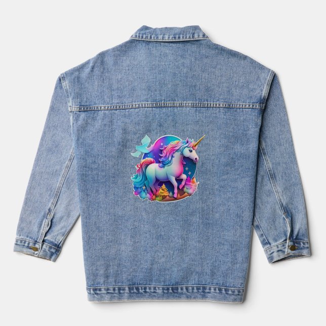 Veste En Jean Un Beau Sticker Unicorn (Verso)