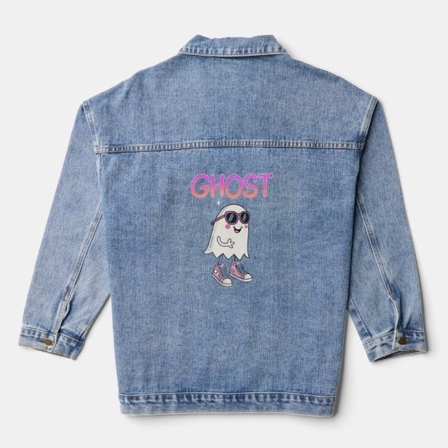 Veste En Jean Un fantôme éffrayant mais Cool (Verso)