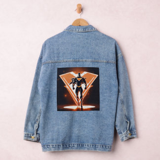 Veste En Jean Un logo vectoriel élégant super hero jean veste
