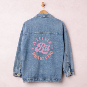 Veste En Jean Un Petit Peu Dramatique Rose Drôle Dit