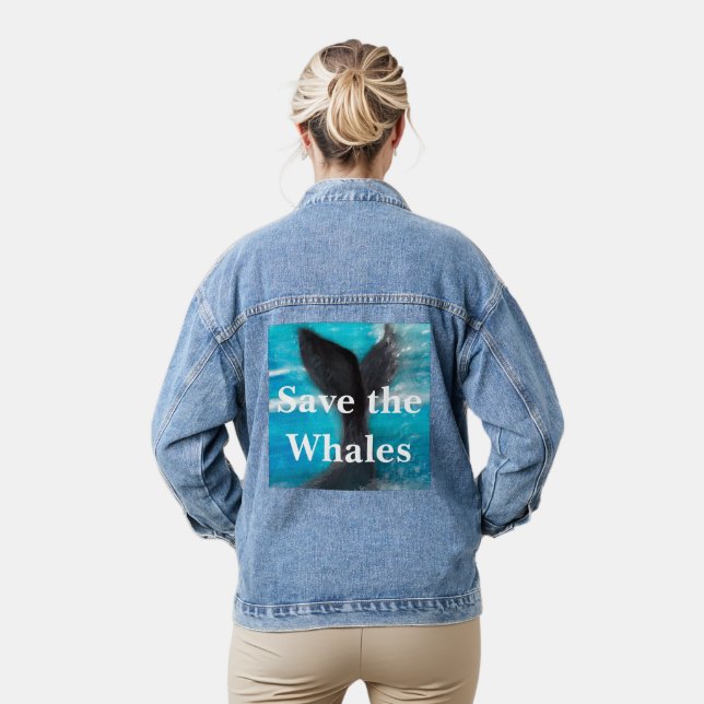 Veste En Jean Une queue de baleine - Sauvez les baleines  (Modèle)