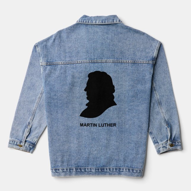 Veste En Jean Une silhouette du réformateur chrétien et de la th (Verso)