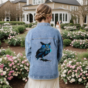 Veste En Jean Une très belle chouette bleue
