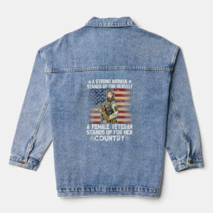 Veste En Jean Une Vétéran Femme Se Déclare Pour Son Pays