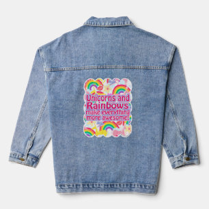 Veste En Jean Unicornes et Rainbows Fun Neon 80s Logo Art