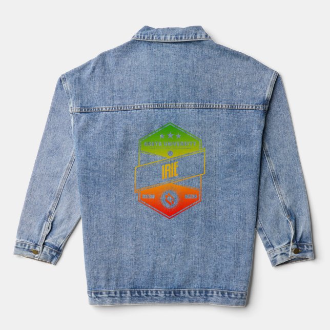Veste En Jean Université Rasta Irie Good Vibes Rasta Reggae (Verso)