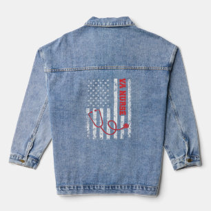 Veste En Jean VA Nurse Patriotic Vintage USA Drapeau Real Americ