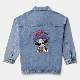 Veste En Jean Vache mignonne mais instable avec café glacé