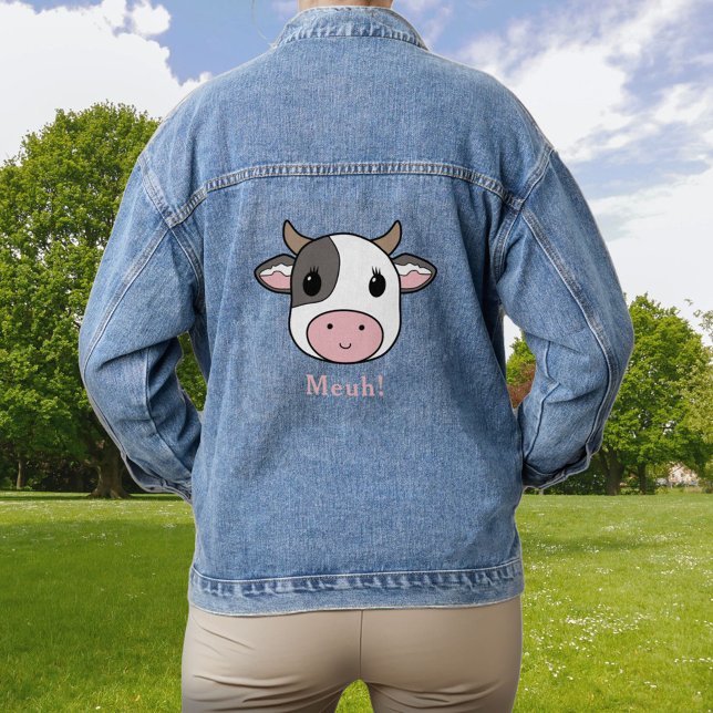 Veste En Jean Vache mûre (Cute Cow Denim Jacket)