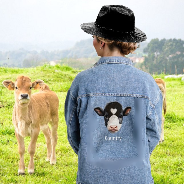 Veste En Jean Vache noire et blanche de campagne (Créateur téléchargé)
