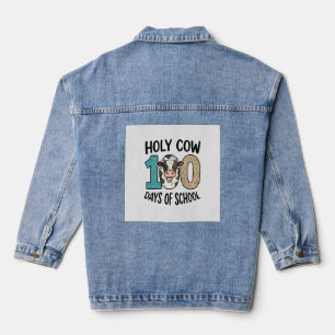 Veste En Jean Vache sacrée 100 jours d'école Vintage T-shirt de