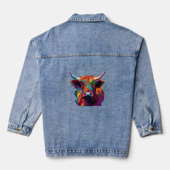 Veste En Jean Vache, vache, vache, art de la vache des hautes te (Verso)