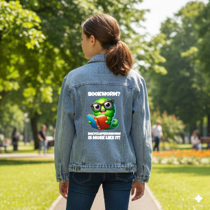 Veste En Jean Ver de bibliothèque drôle ? Ver d'encyclopédie est