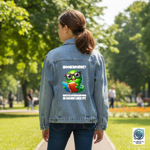 Veste En Jean Ver de bibliothèque drôle ? Ver d'encyclopédie est