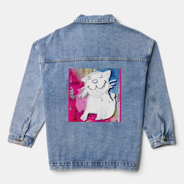 Veste En Jean Very Good News Cat (Verso)