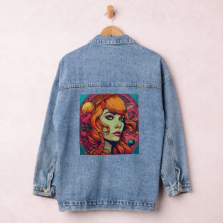 Veste En Jean "Veste imprimée en dessin animé et brillante pour