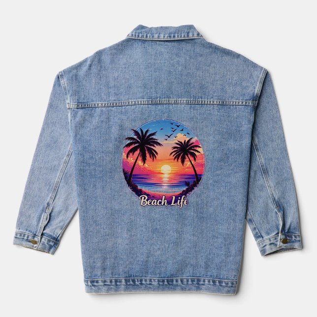 Veste En Jean Vibes Beach Life (Verso)